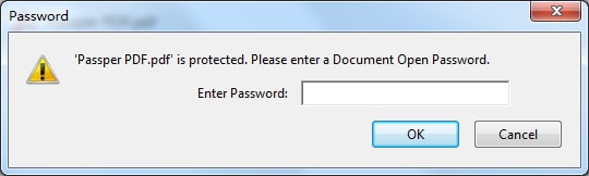 enter document open password in Adobe