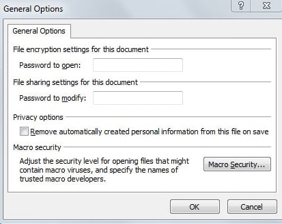 password to modify