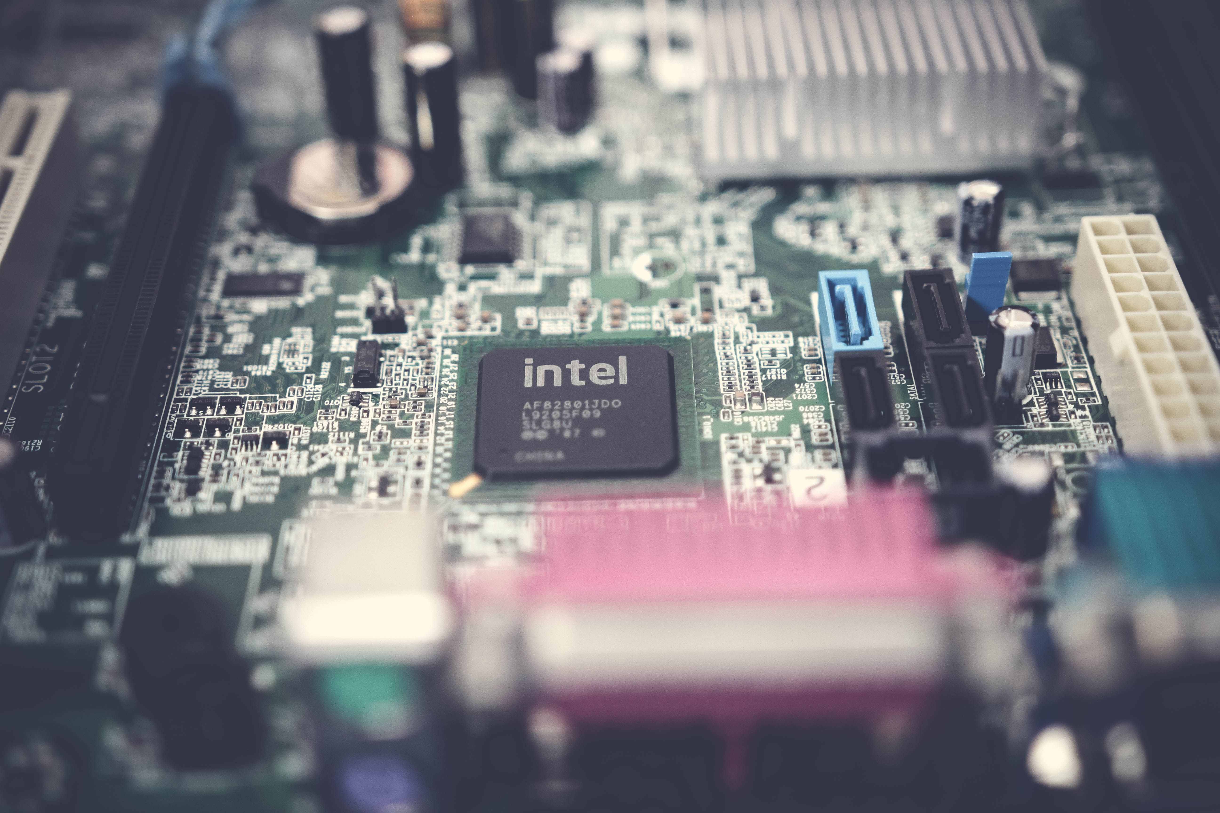 Intel processor on motherboard