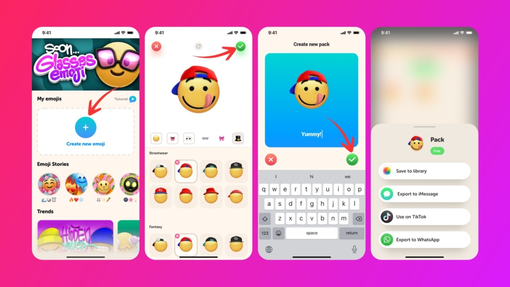steps to create an emoji on iPhone with Emoji Up app