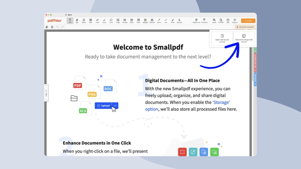 Add more scanned pages to merge into one PDF file with pdfFiller