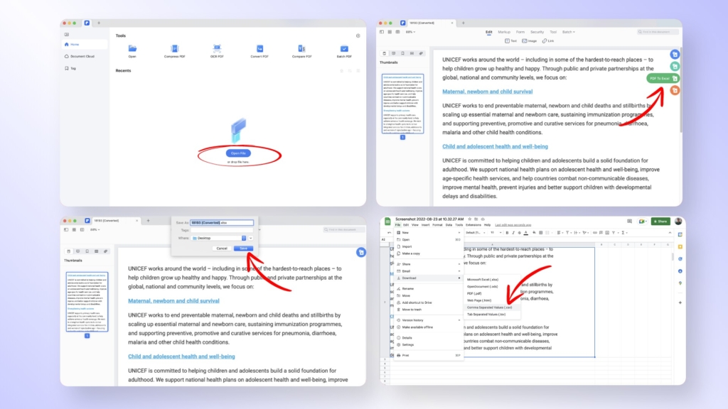 How to convert PDF to CSV on MacBook using PDFelement