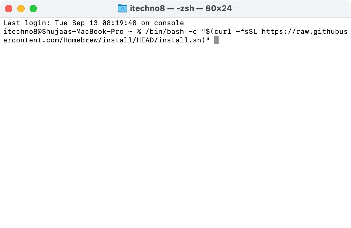 Installing Homebrew in Terminal