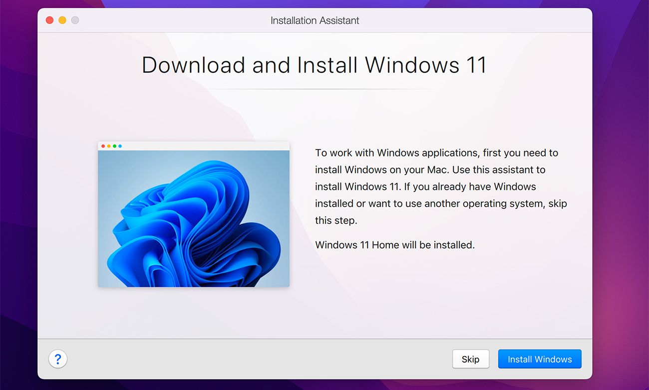 Parallels Desktop Installing Windows on a Mac