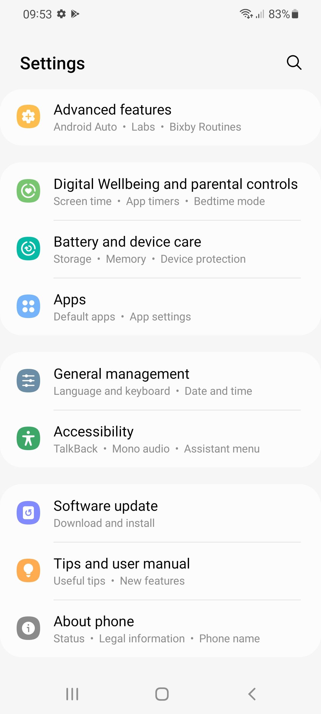 Samsung-Settings-app