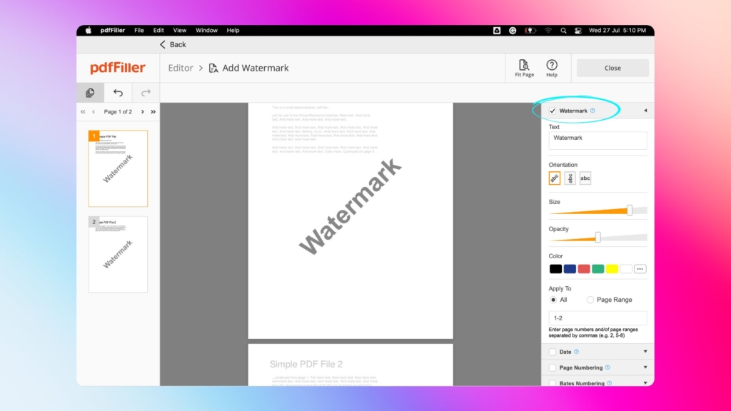 Step-by-step guide on how to add watermark to PDF on Mac 02