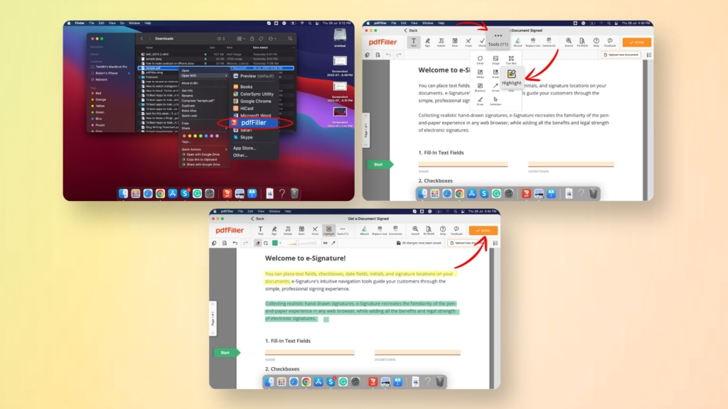 Step-by-step guide on how to highlight PDF on Mac with pdfFiller