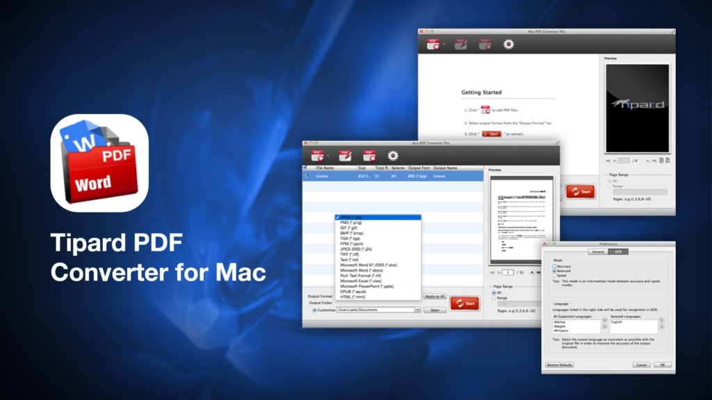 Tipard PDF Converter for Mac