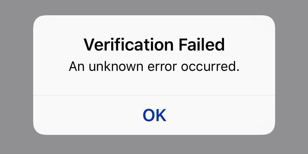 Verification Failed iCloud alert on iPhone