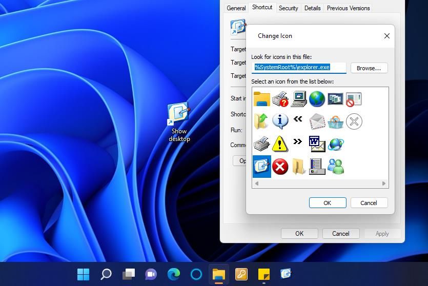 Windows XP\'s Show desktop icon 