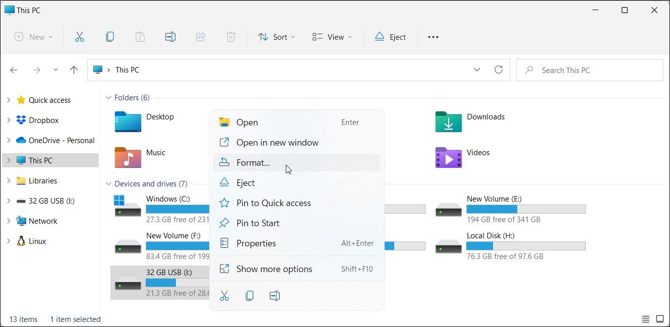 file explorer format Windows 11