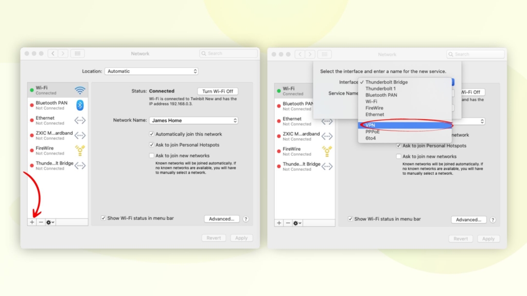 how to set up VPN on Mac by manually entering settings