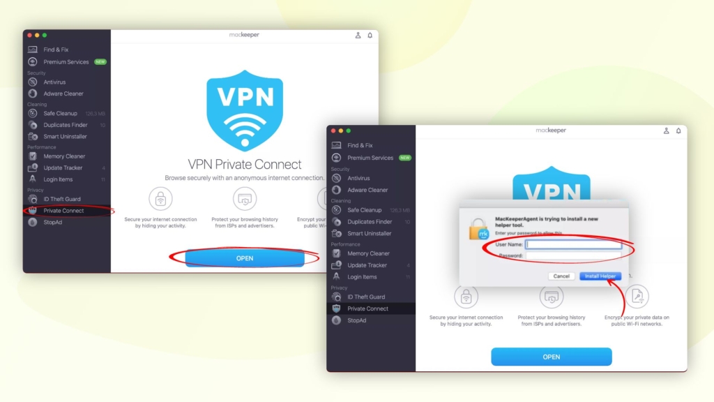 how to set up a VPN on Macbook using Mackeeper