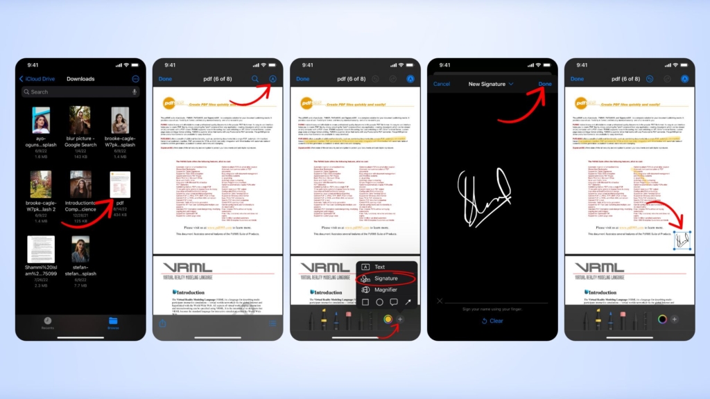 how to sign a PDF document on iPhone