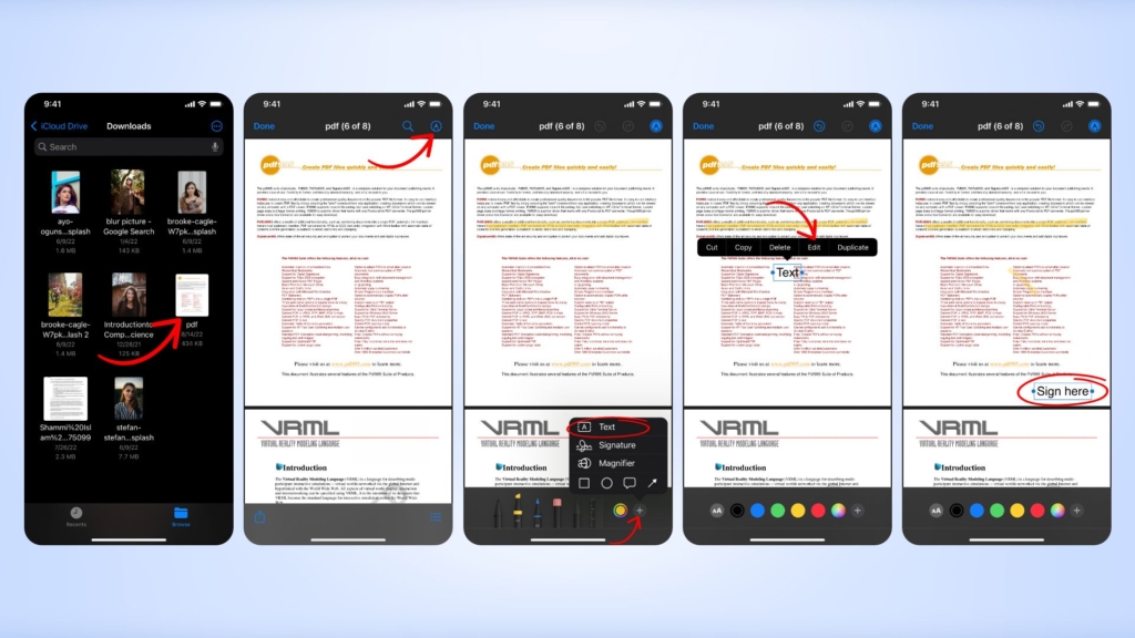 how to write on a PDF on iPhone