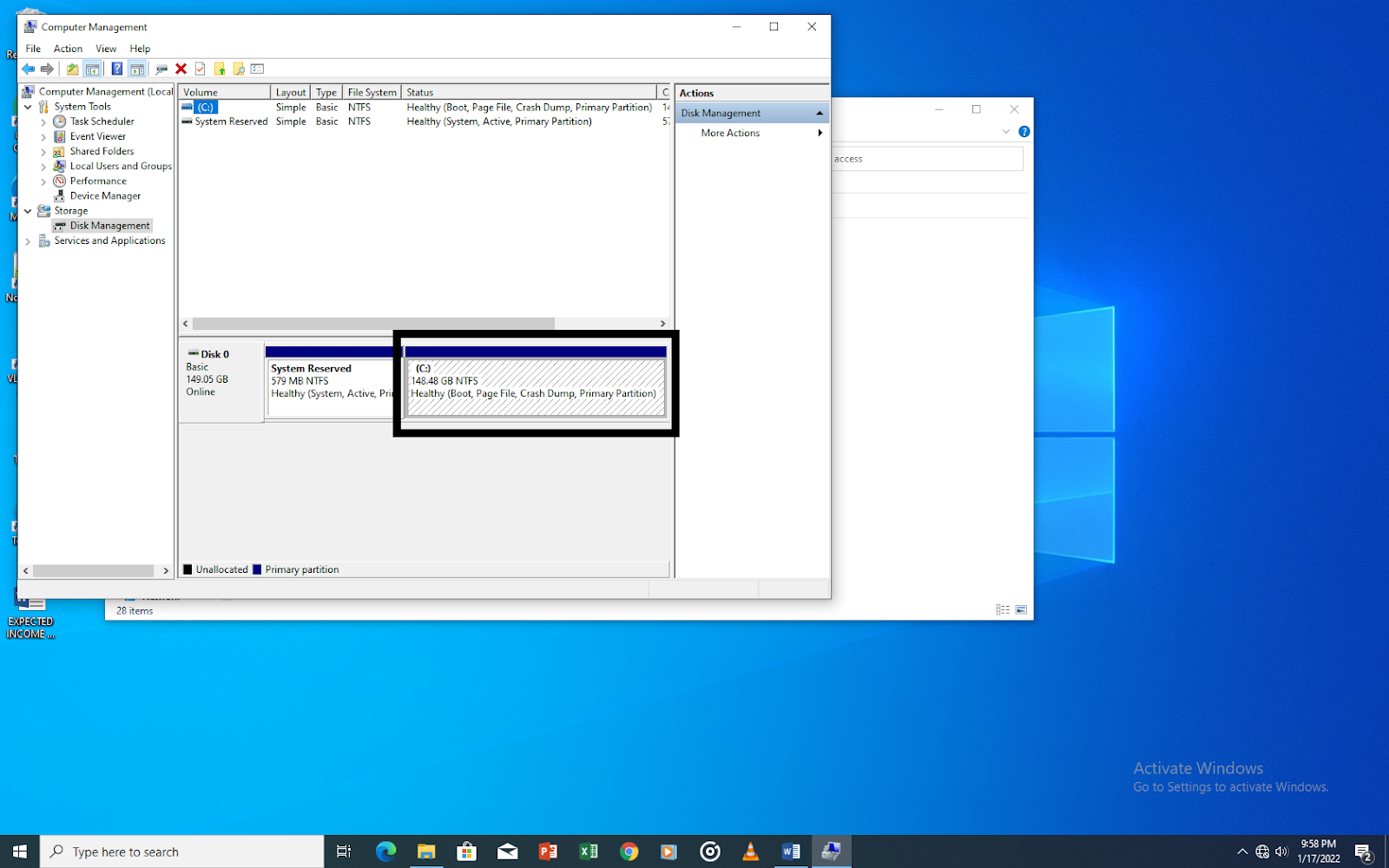 screenshot showing the fifth step of how to partition your hard drive