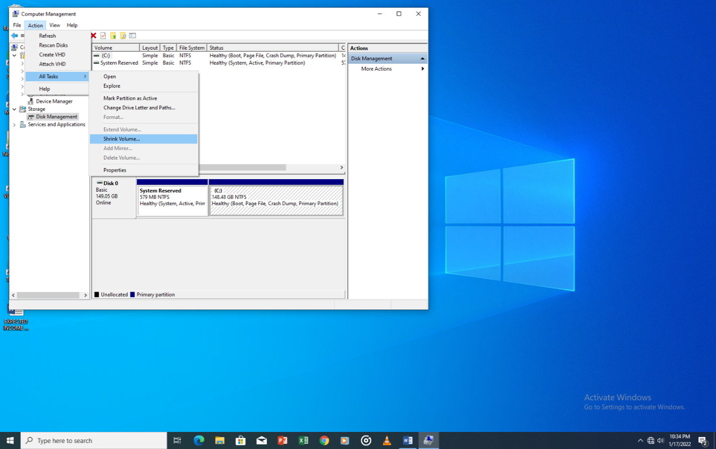 screenshot showing the sixth step of how to partition your hard drive