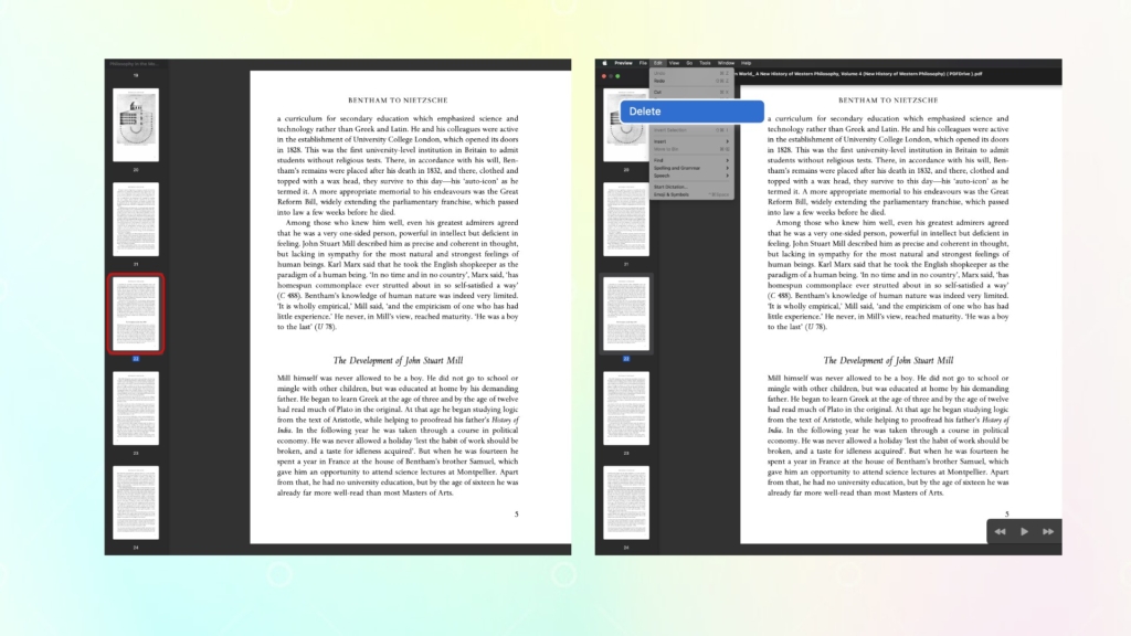 step-by-step procedure on how to delete pages from PDF in Preview
