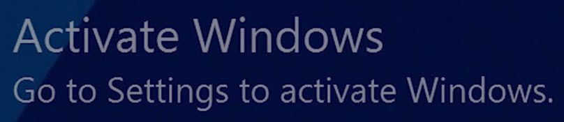 Unactivated Windows 10 Message