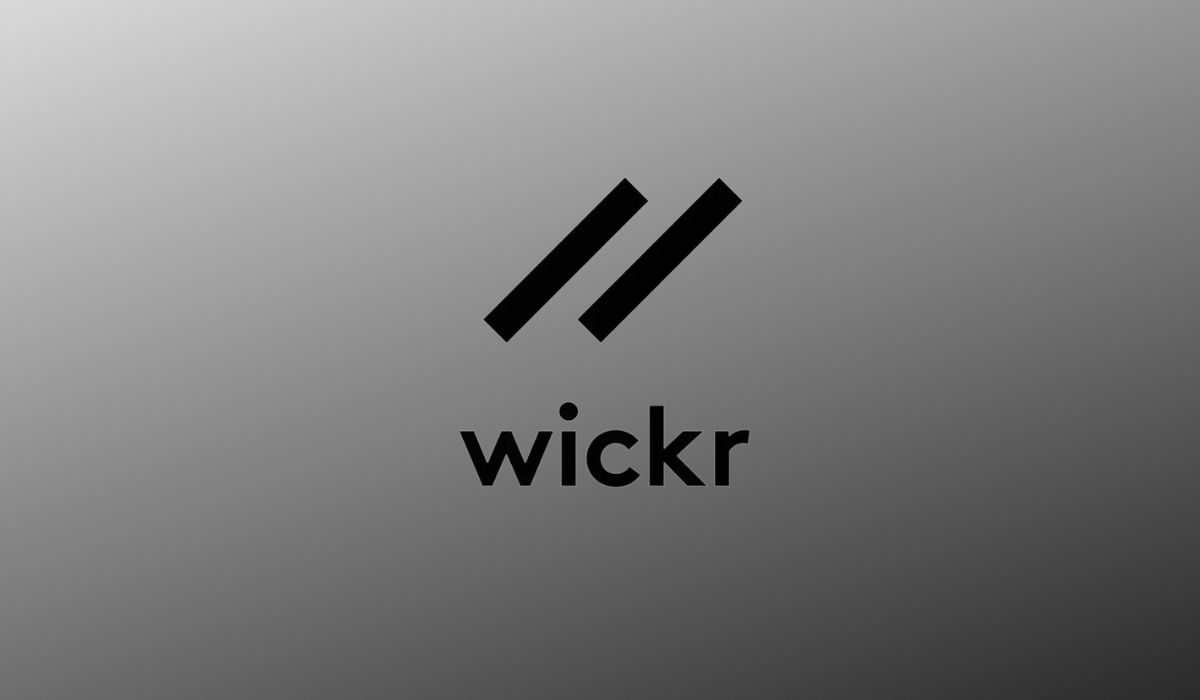 Wickr app logo on grey background 