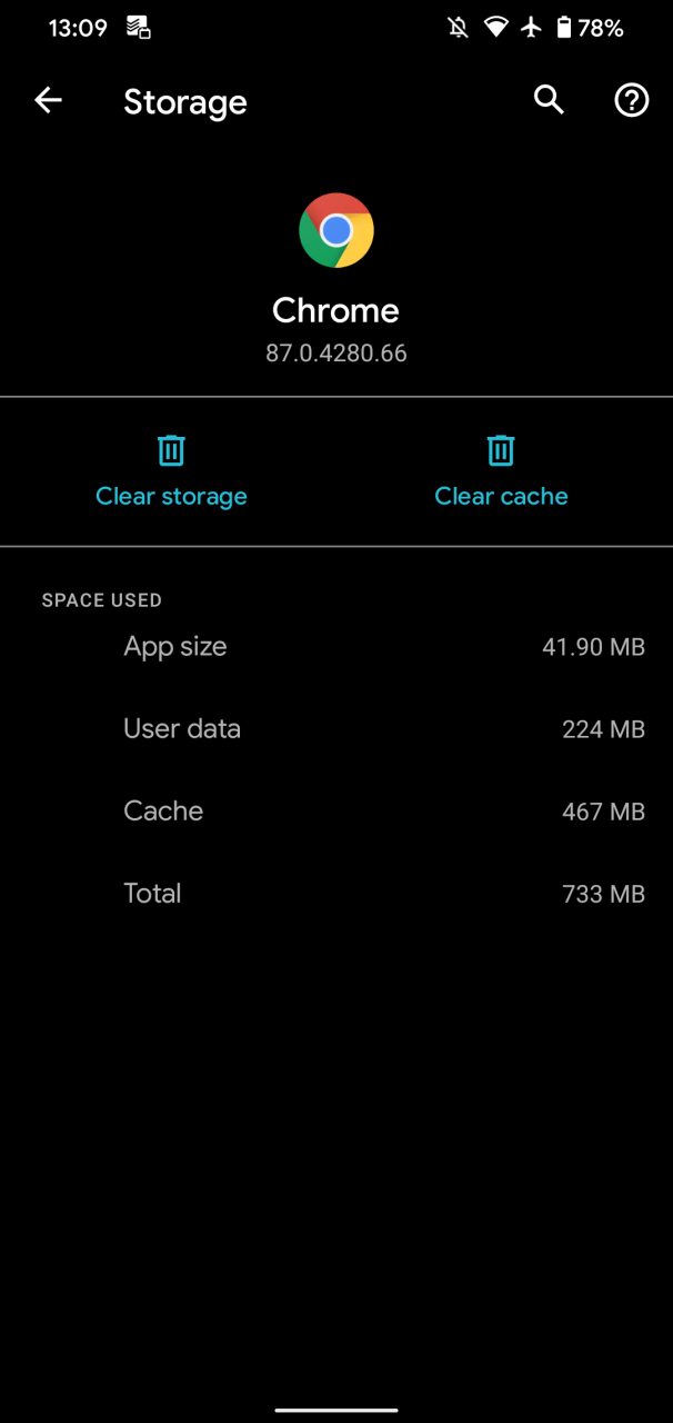 Android Clear Cache Chrome