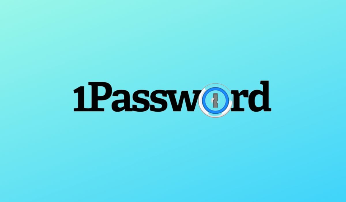 1password logo seen on blue background