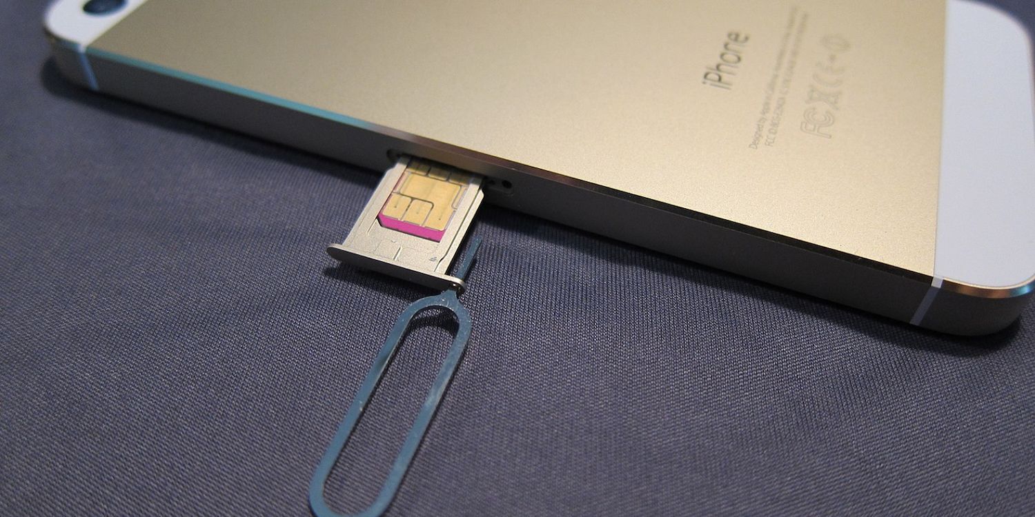 iPhone SIM tray.