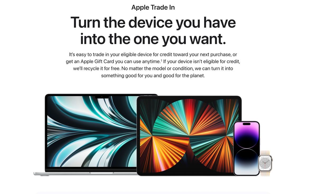 Apple trade in program homepage