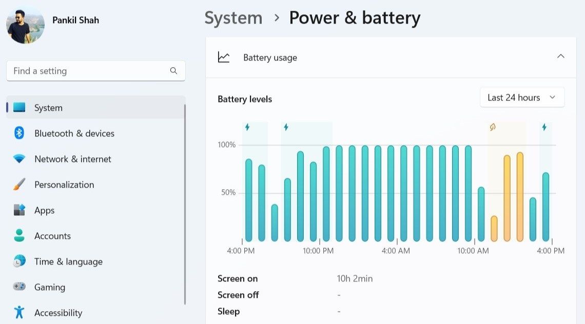 Check Screen on Time in Windows 11