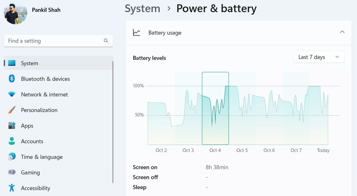 Check Screen on Time of a Particular Day in Windows 11