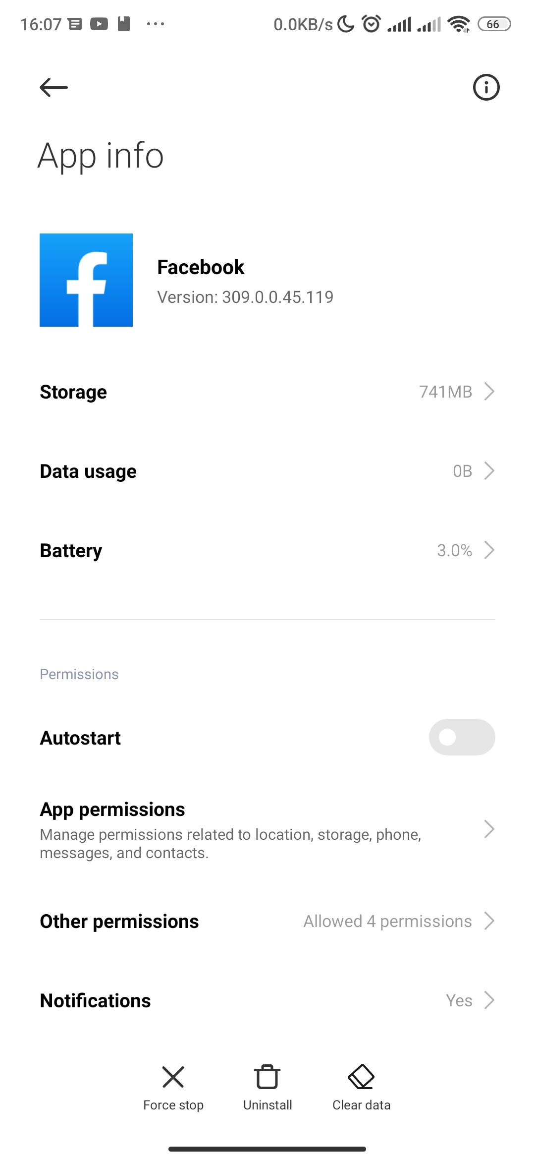 App settings page in Xiaomi\'s MIUI 12 based on Android 11
