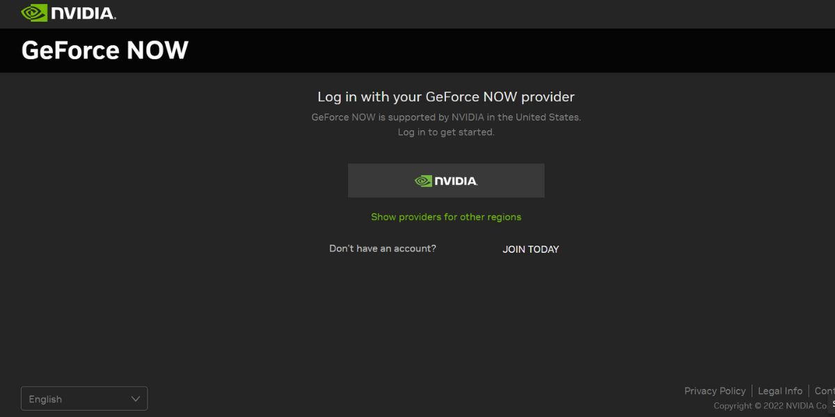 Log in to Nvidia GeForce Now app 2