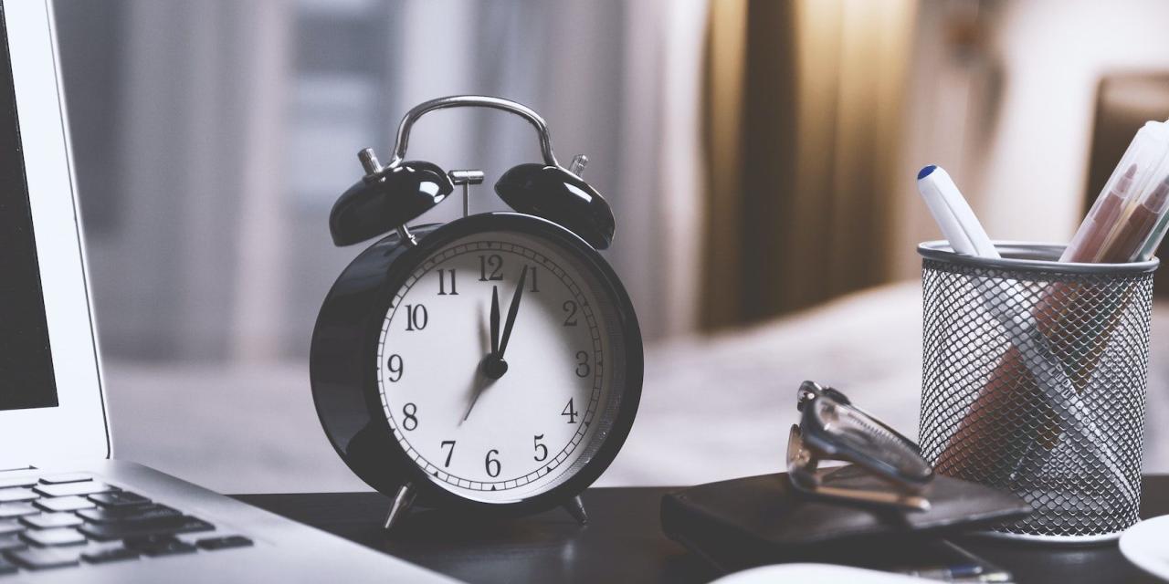 Twin Bell Alarm Clock on a Table