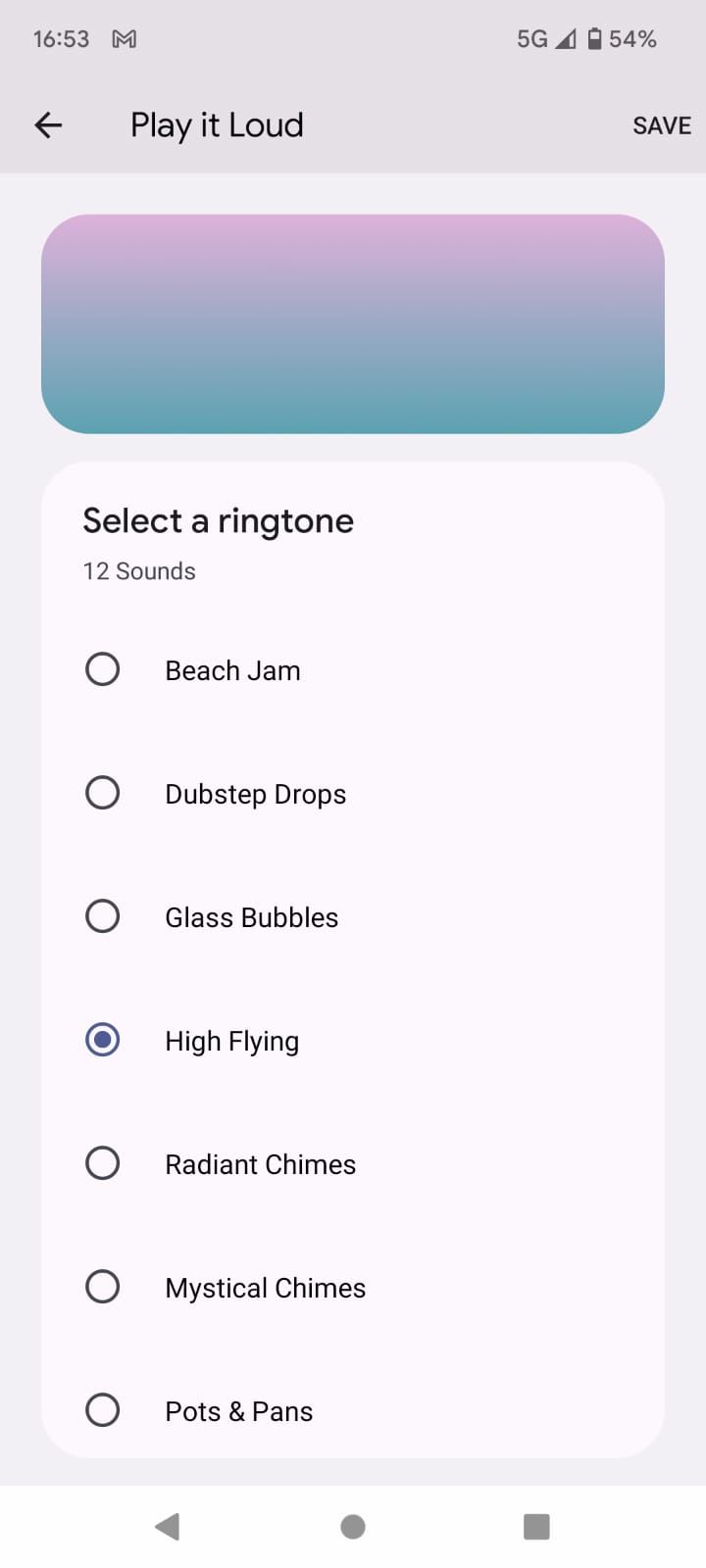 Choose a ringtone in Android settings