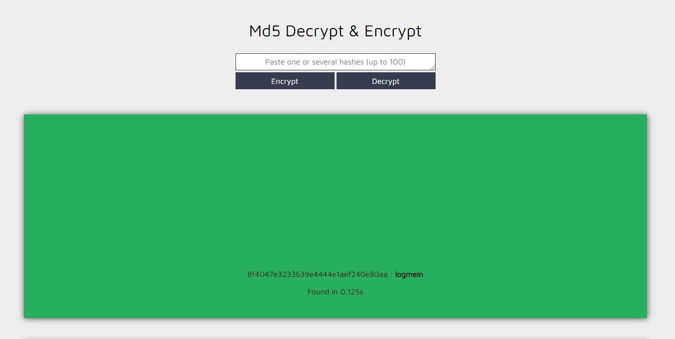 md5 hash example logmein