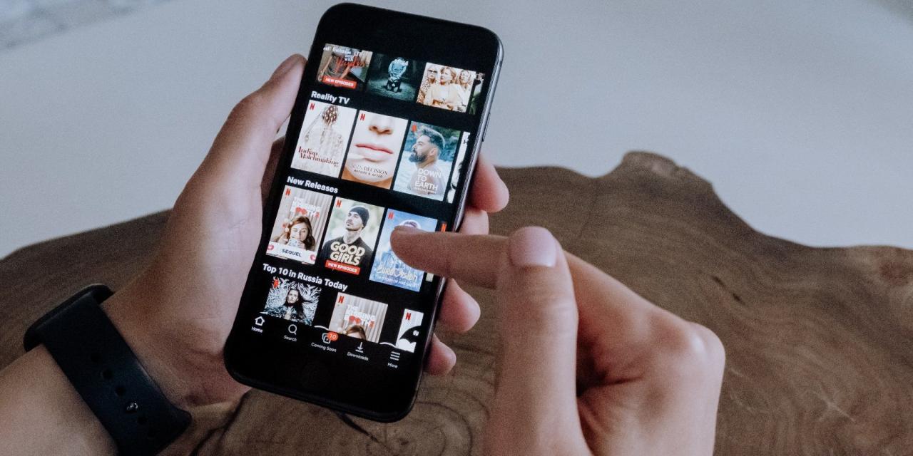 netflix app open on phone
