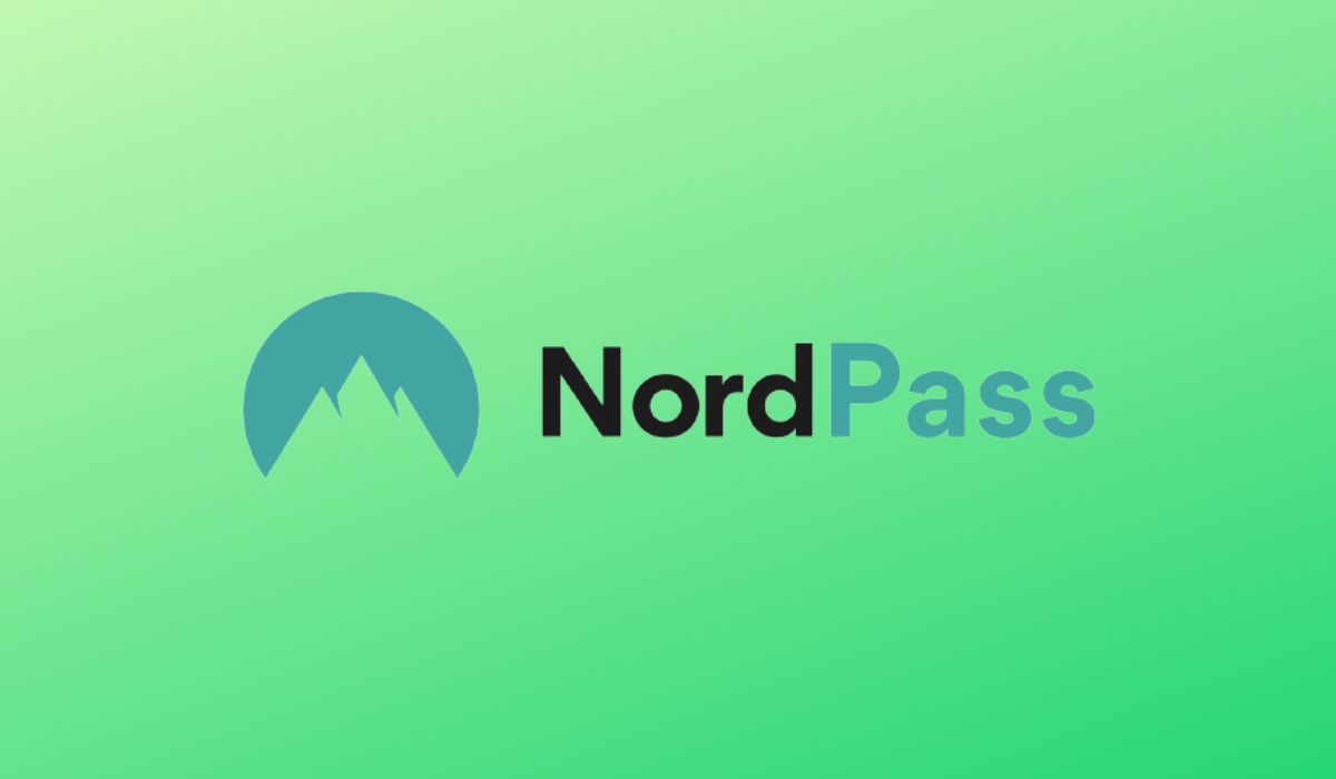 NordPass logo seen on green background