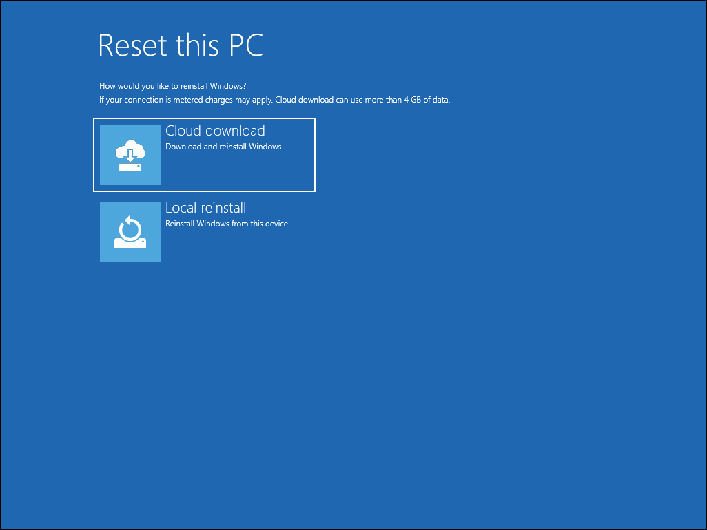 reinstall windows cloud download local reinstall