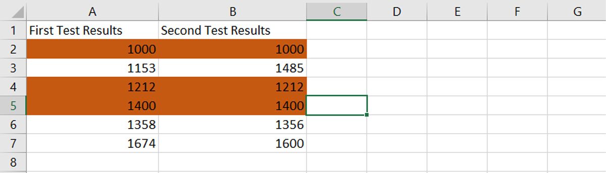 Compare rows data in Excel