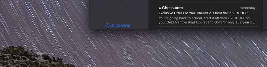 Unsending an email in Mail for macOS Ventura.