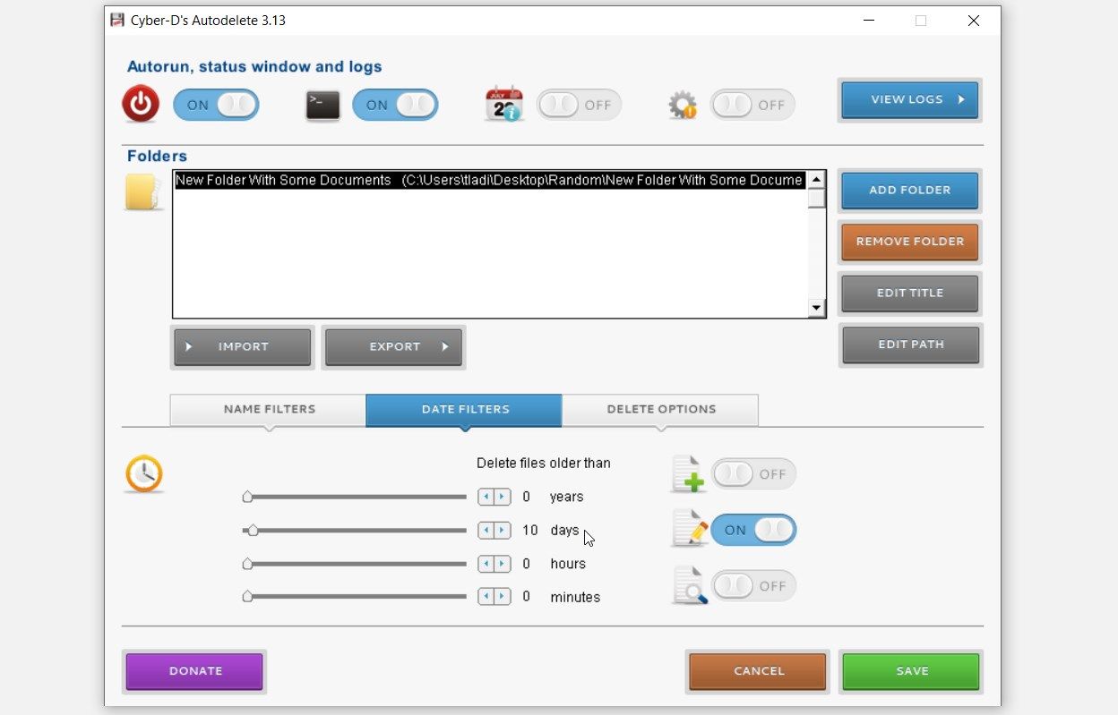 Cyber-D\'s Autodelete App