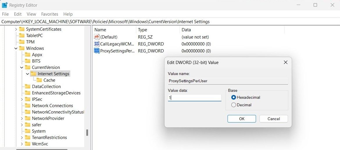 Disable Proxy Using Registry