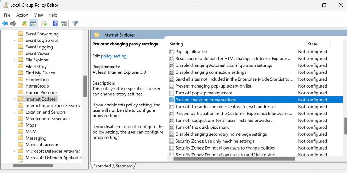 Disable Proxy Via Group Policy