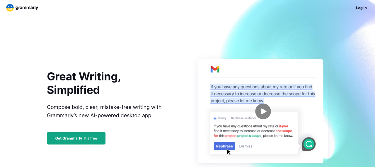 Grammarly Extension for Safari on Mac Website Homepage 