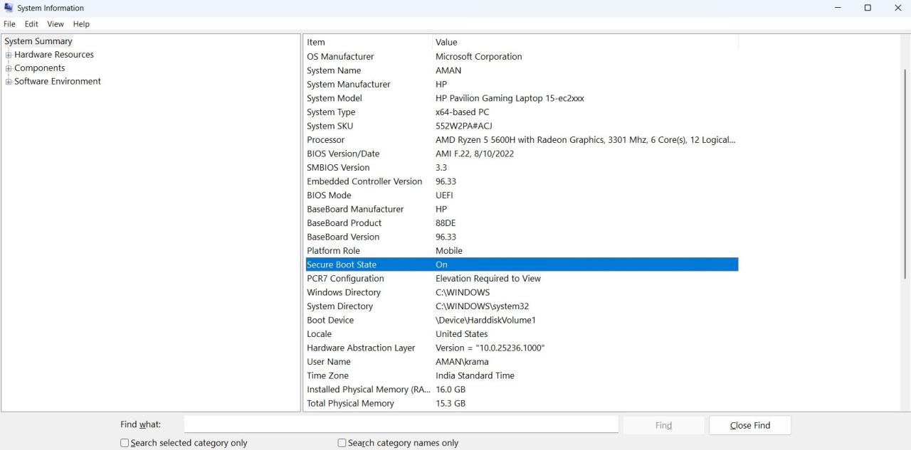 Secure Boot State in System Information