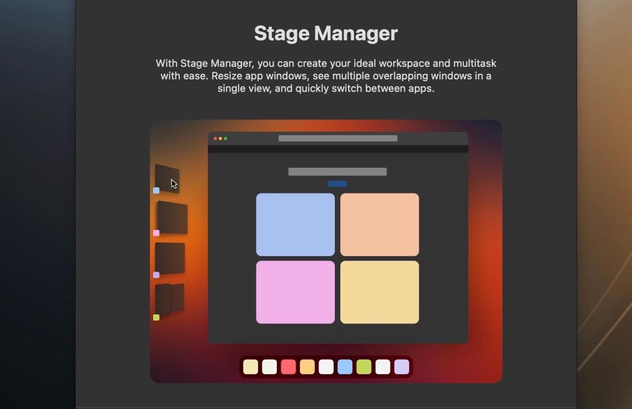 macOS VenturaでStage Managerを使用する方法