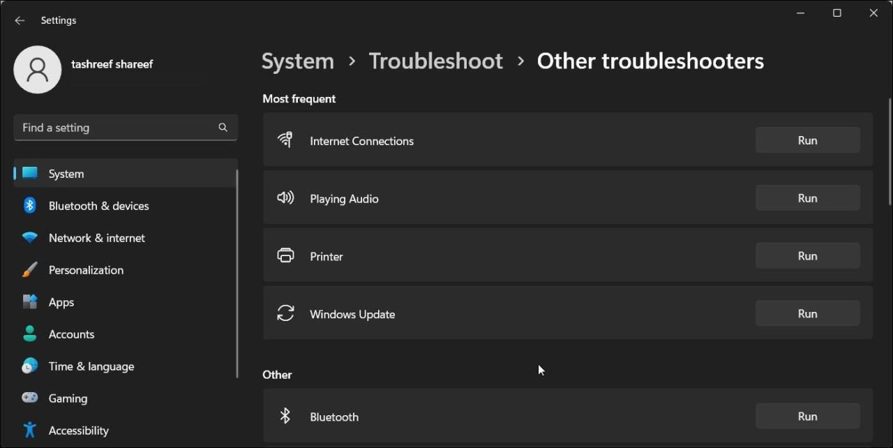 Windows 11 troubleshoot other troubleshooter internet connection