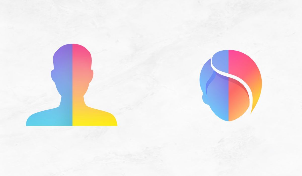 FaceApp logos seen on white background