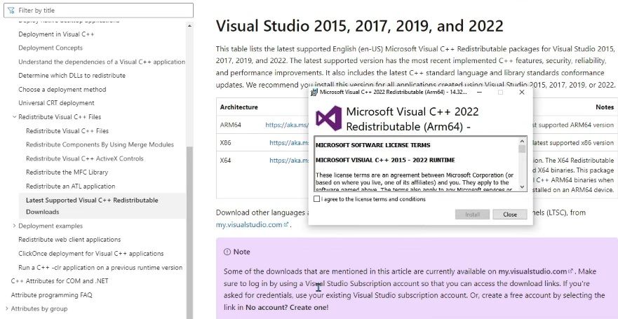 The Microsoft Visual C   2022 window 