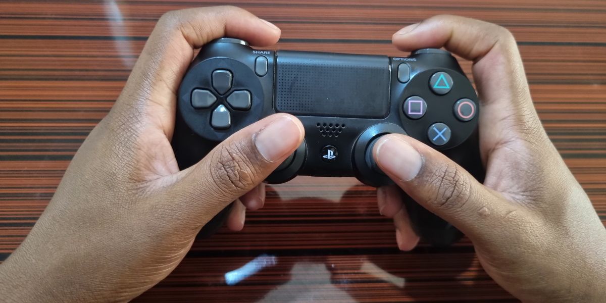 holding the ps4 controller the normal way